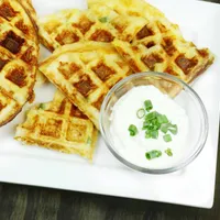 Leftover Cheesy Mashed Potato Waffles