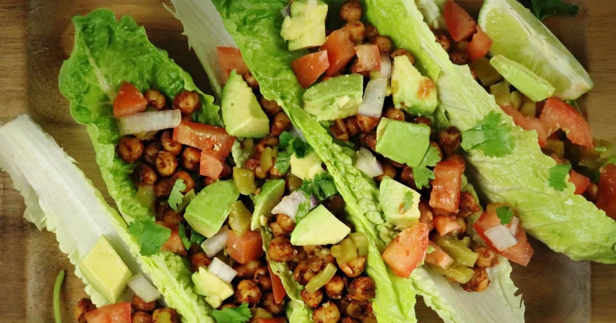 Vegan Chickpea Tacos Lettuce Boats - Forkly