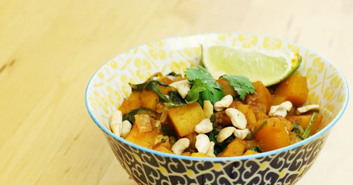 Stovetop Vegan Squash & Kale Thai Curry - Forkly