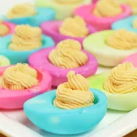 Easter Dyed Devilled Eggs