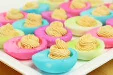 Easter Dyed Devilled Eggs