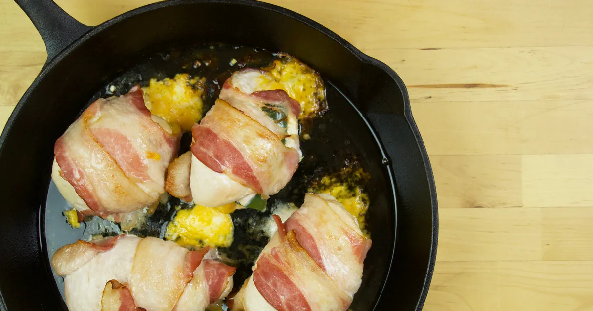 Bacon-Wrapped Keto JalapeÃ±o Popper Chicken - Forkly