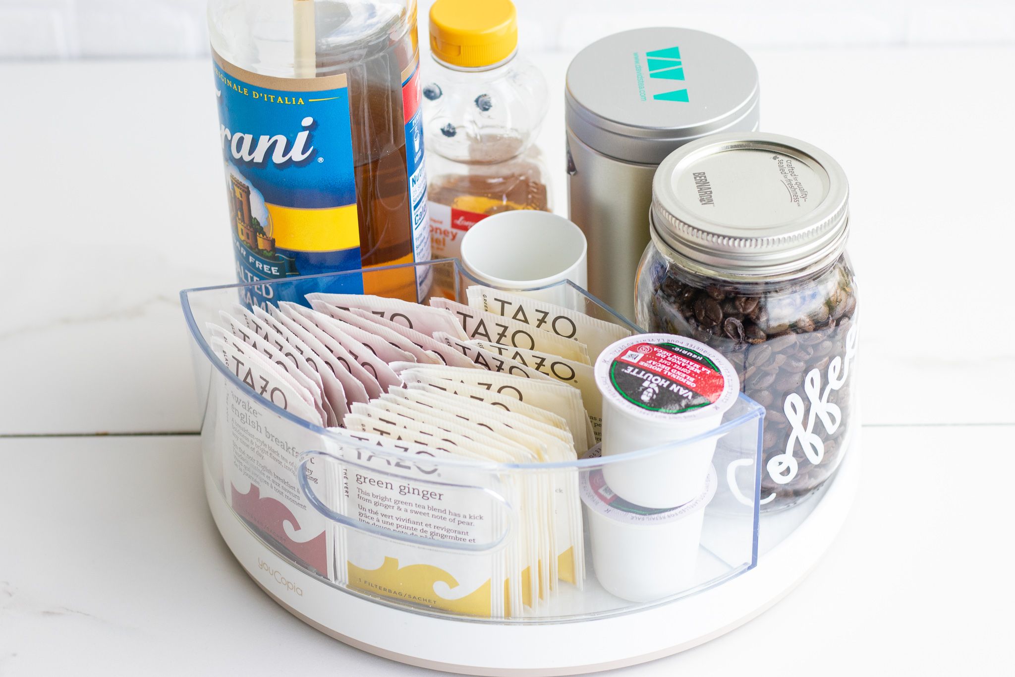 Lazy Susan DIY Hack Hot Beverage Station Forkly