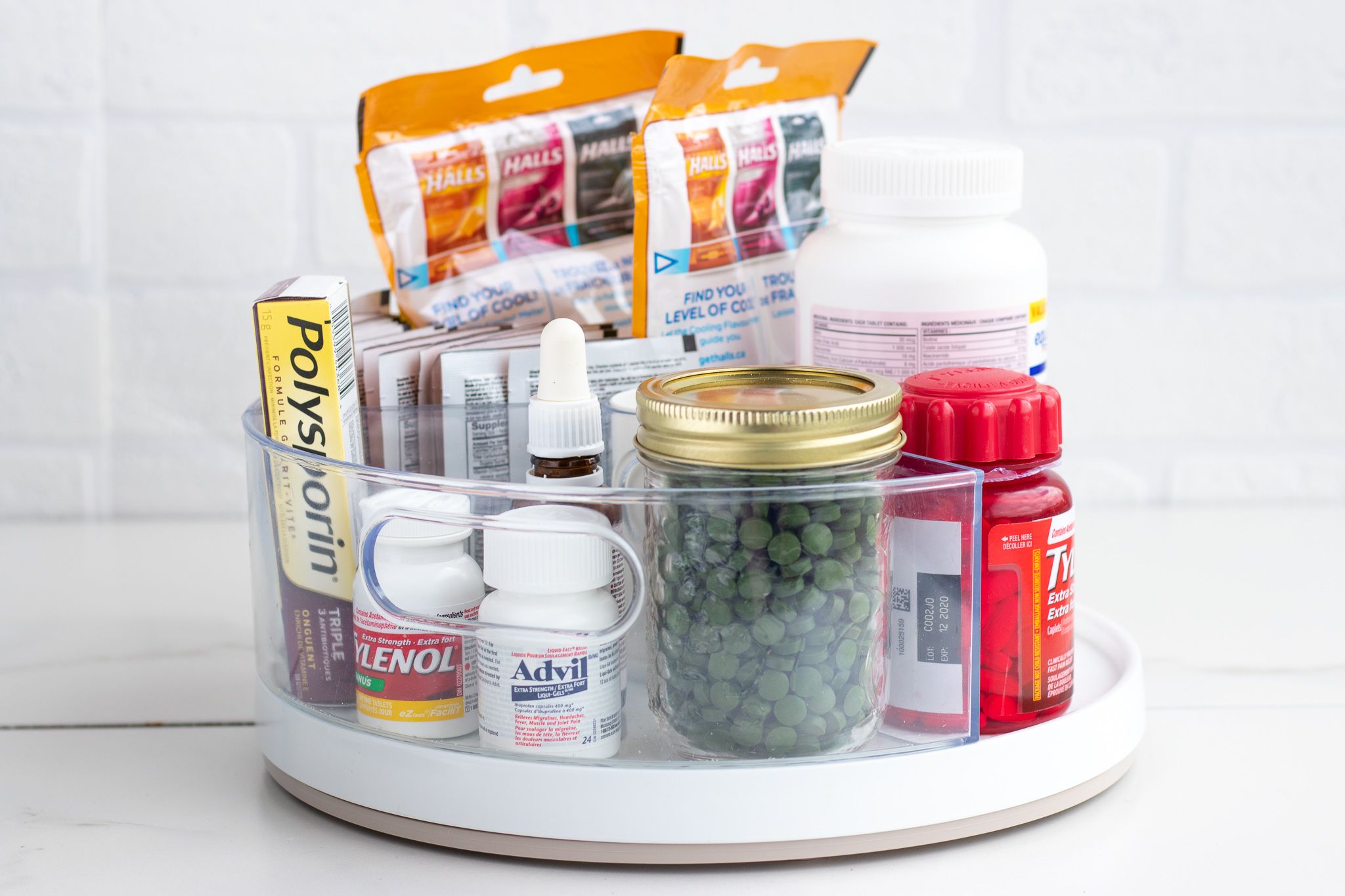 Lazy Susan DIY Hack Medication and Supplements Forkly